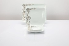 Deluxe 26PC Prestige Embossed Square Dinner Set Porcelain Paris Mold Dinnerware