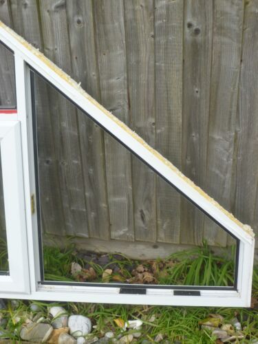 White gable end triangular upvc window & interior shutters W248 x H134cm Dorset - Picture 21 of 23