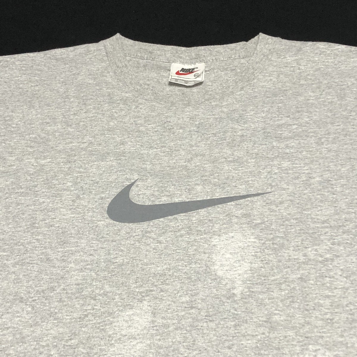 Vintage Nike Center Swoosh Logo Gray T Shirt 90s Size XXL