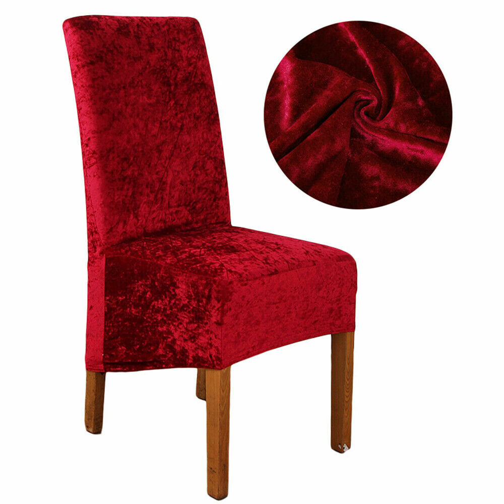 Crushed Velvet Dining Chair Covers ANMINY Stretch Removable Protective