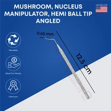 Mushroom Nucleus Manipulator 0.65 mm hemi-Ball Tip Angled Ophthalmic Instruments