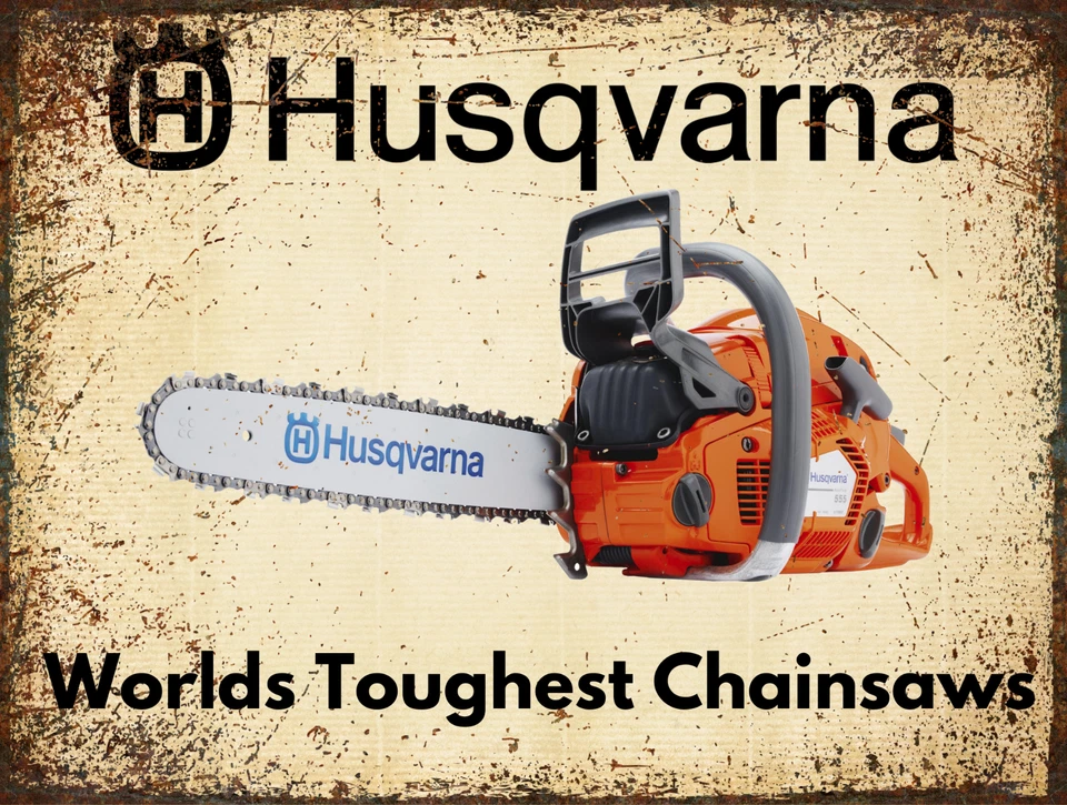 Husqvarna Worlds Toughest Chainsaws Vintage Style 9" x 12" Metal Sign - Image 2 of 3