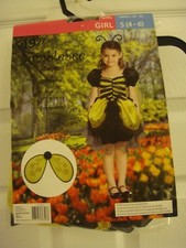 Child's Girl Bumblebee Dress Yellow/Black Kids Small 4 to 6 Costume New