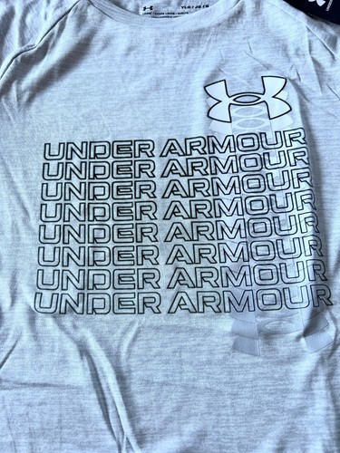 NWT Under Armour Boys YLG Black/Gray/White BIG LOGO Shorts Set Large - Picture 3 of 5