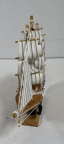 Sailboat Model Decor, Wooden Sailing Boat Nautical Decor 6”x6” Model Ship. - Picture 4 of 6