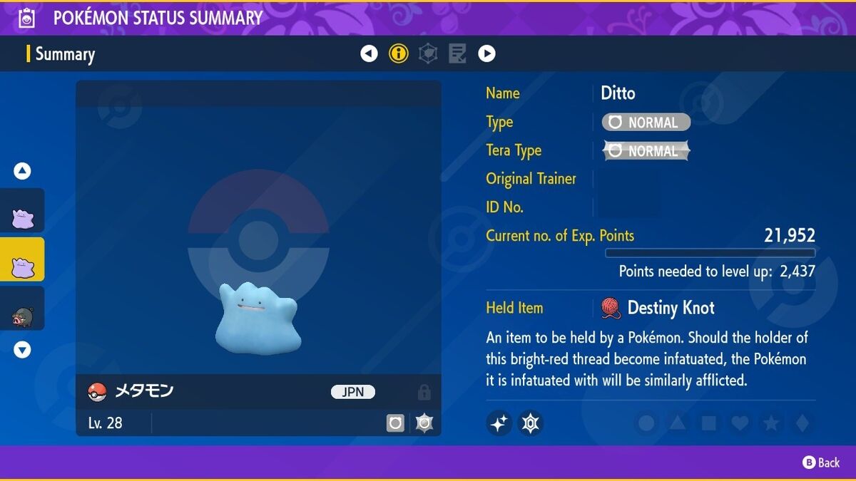 Ditto for Competitive Pokémon Breeding • 6IVs, Shiny, Level 100, Any Nature  Ability Foreign