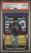 PSA 10 TAI PEETE 1st 2023 Bowman Chrome Draft PURPLE REFRACTOR/250 RC GEM MINT