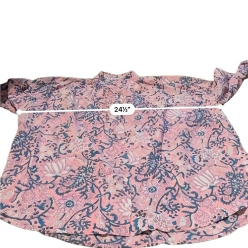 Alix of Bohemia Kiki Jaipur Bluse Knopfleiste Langarm Oberteil in Rosa Blau - Bild 9 von 10