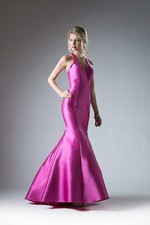 La Divine Fitted mikado mermaid gown with scoop neckline and razorback SZ 4 NWTO