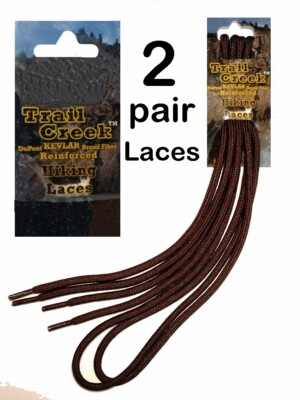 Boot Laces 72  BROWN 2 Pairs - Dupont  Kevlar  TRAIL CREEK ~ Hiking, Work LACES