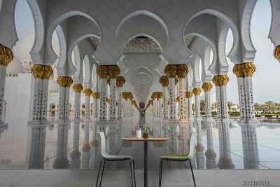 3D Dubai Zayed Mosque Wallpaper Wall Murals Removable Wallpaper