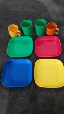 Vintage 1990s Tupperware Toys Mini Plates & Cups Play Kitchen