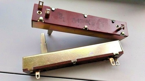 2 Potentiomètres à Curseur Alpha A10Kx2 - Longueur 88mm - Corps Métallique - Pour Table De Mixage/DIY