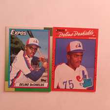 Delino Deshields 1990 Topps #224 & 1990 Donruss Rated Rookie #42 (2)