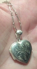 Vintage Sterling BOMA 16" LOCKET NECKLACE