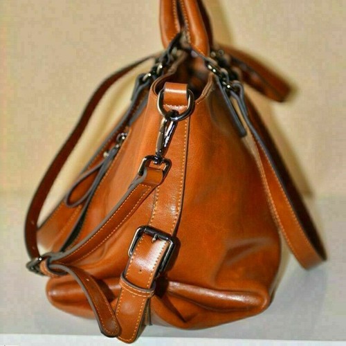 Instagram Large Tote Shoulder Handbag Soft Leather Satchel Bag Hobo Purse Brown - Picture 11 of 12