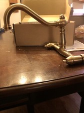 Kingston Brass KS213PB Victorian Two Handle Wall Mount Kitchen Faucet, 7-Inch