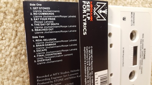 Stone Self Titled Album Cassette Tape Mechanic Megamania Records Vintage 1988 - Picture 3 of 9