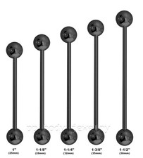 16G Titanium Anodized Surgical Steel Industrial Barbell with 5mm Ball End