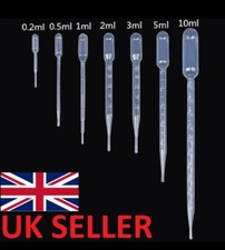 10 Clear Plastic Pipettes 1ML Liquid Transfer Oil Perfume