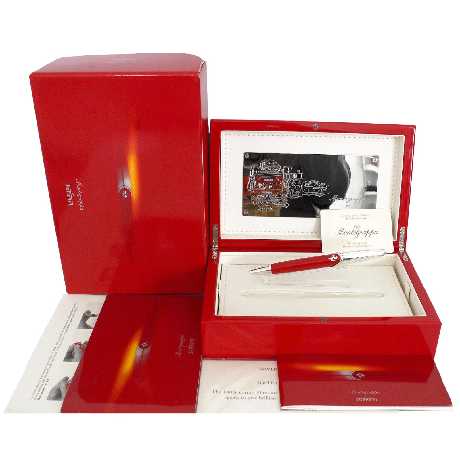 2004 Montegrappa Ferrari Limited Edition 3/1350 Red & Sterling Silver Fountain Pen