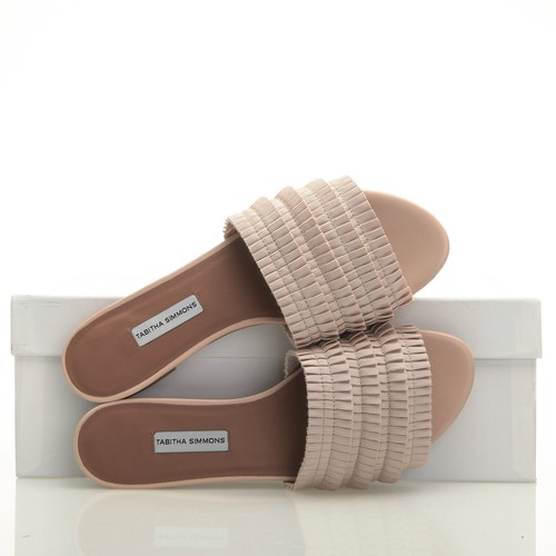 Tabitha Simmons Sprinkles Light Pink Rose Pleat Slide Sandal Size 37 EU (7 US) - Picture 5 of 7