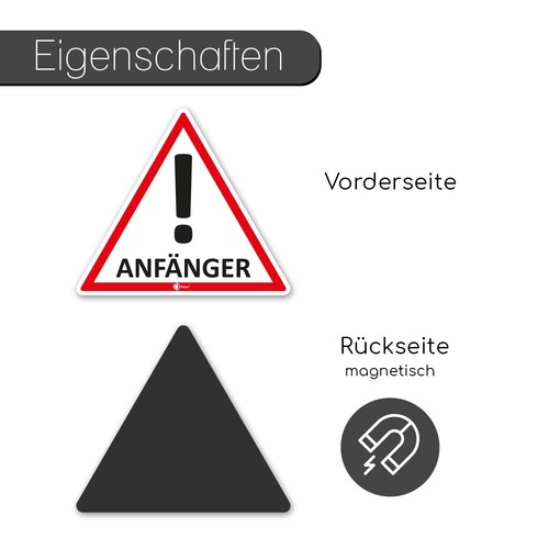 Auto-Magnet-Schild Anfänger I 12,6 x 11 cm Vorsicht Achtung Fahranfäng I hin_291 - Bild 3 von 5