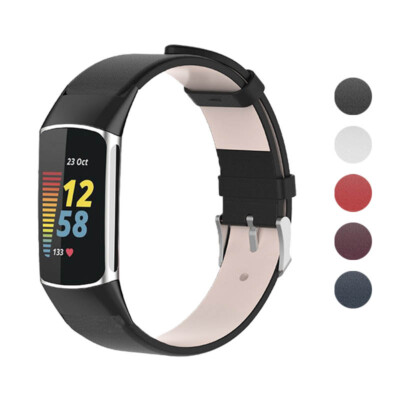 StrapsCo Smooth Genuine Leather Replacement Watch Band Strap for Fitbit  Charge