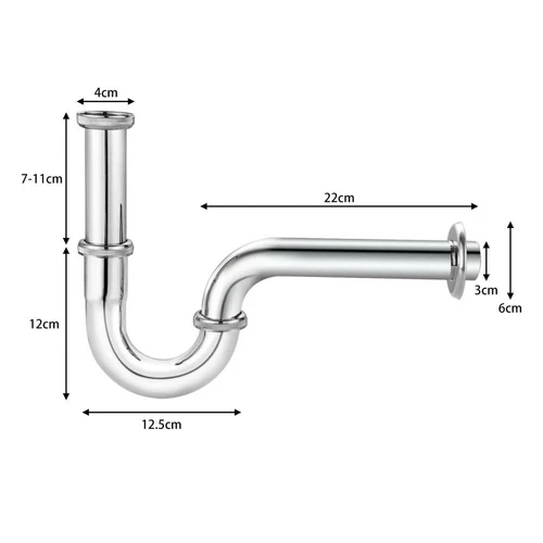 Siphon Pop Up Ablaufventil Sifon Ablaufgarnitur mit Überlauf Waschbecken Abfluss - Bild 10 von 12