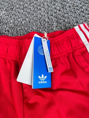 Unworn adidas Trefoil Logo Track Pants Youth Large Red White Stripes Zip Pocket - Picture 11 of 14