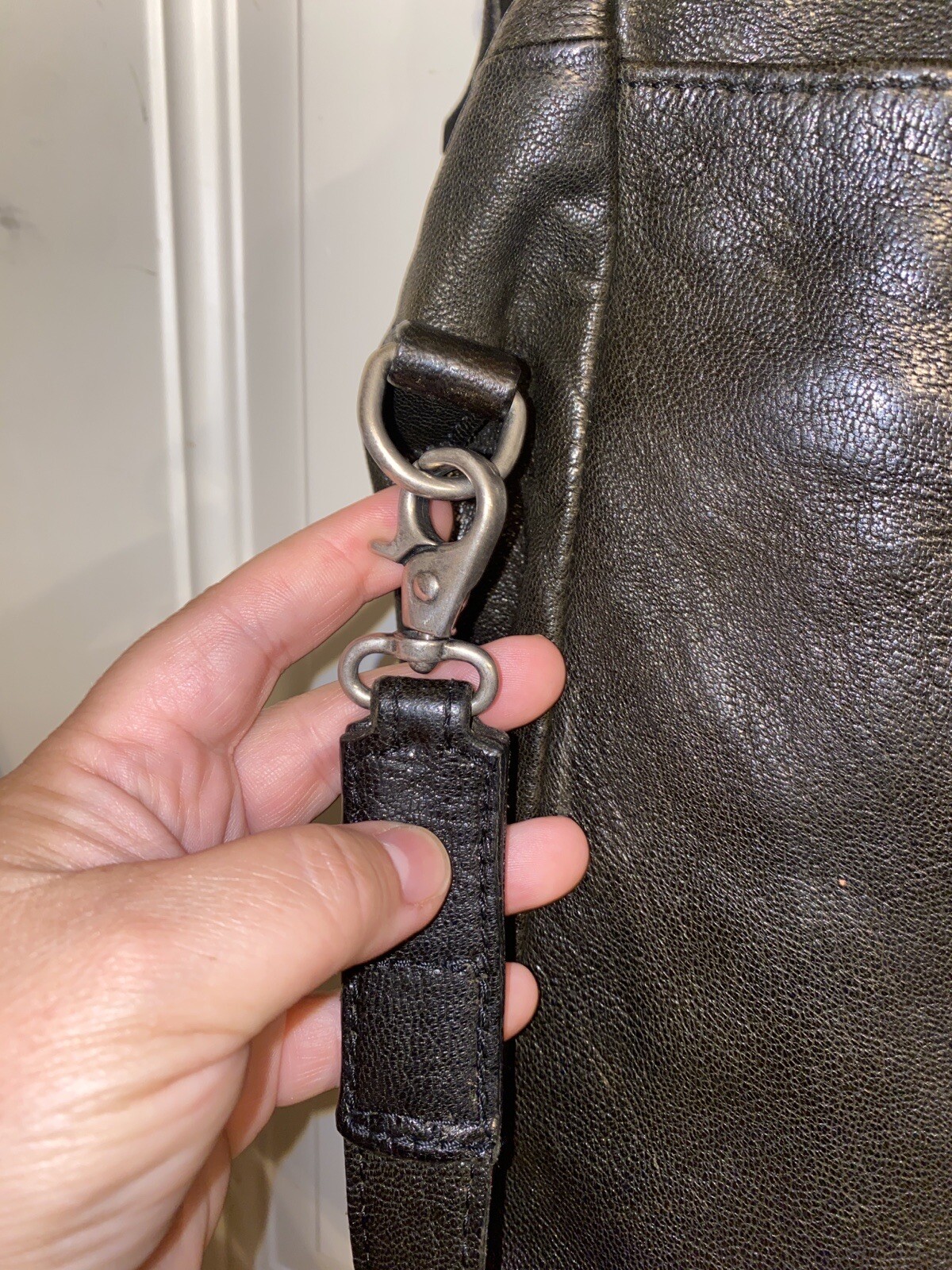 Vlieger And Vandam XL Leather Tote Hand Gun Imprint Gem