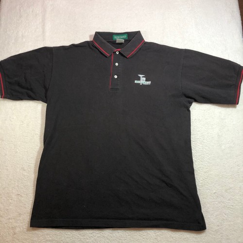 Vtg Three Olives Vodka Polo Shirt Mens XL Black Embroidered Cotton