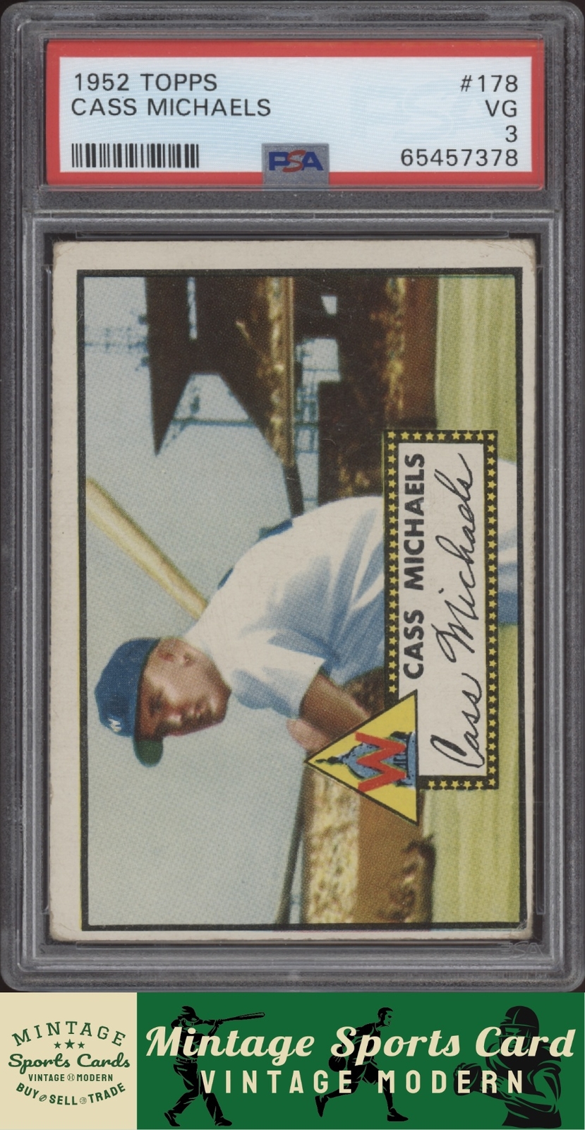 1952  Topps - Cass Michaels - #178 Senators Centered PSA 3