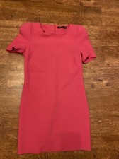 Zara Pink Dress Padded Shoulders Size M