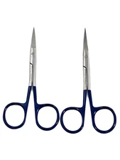 Set Of 2-Supercut Sharp Iris Scissors 4.5" Curved + Straight German Steel