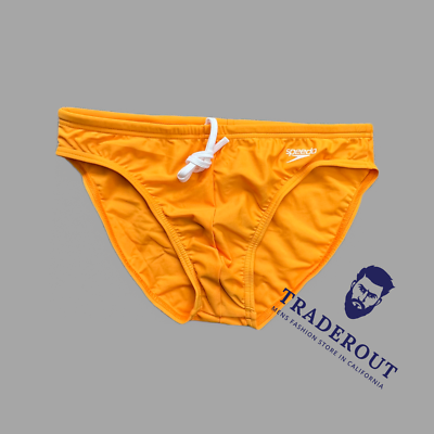 Speedo Men Orange solar swim brief bikini Swimwear size 30 32 34