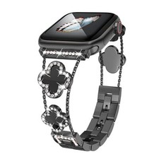 For iWatch Series 10 9 8 7 6 5 4 3 2 1 SE Diamond Bling Lucky Four clover Band