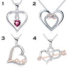 Halskette Herz Anhänger 925 Silber Rosegold unendlich Zeichen Zirkonia Liebe Rot