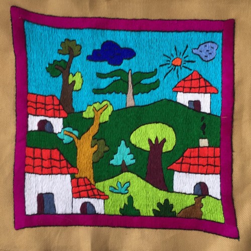 Pair of 2 Vintage South American Folk Art Embroidered Textiles - Picture 7 of 9