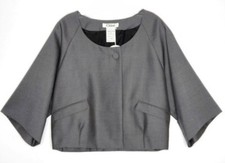 Chloe Wool Mohair Bolero Cropped Jacket 36 4 Grey 3/4 Sleeves Classic France