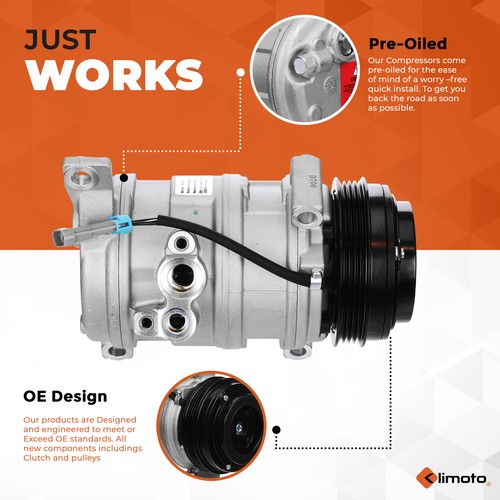 Klimoto A/C Compressor | Compatible With 11-13 Mitsubishi Lancer - Foto 4 di 6