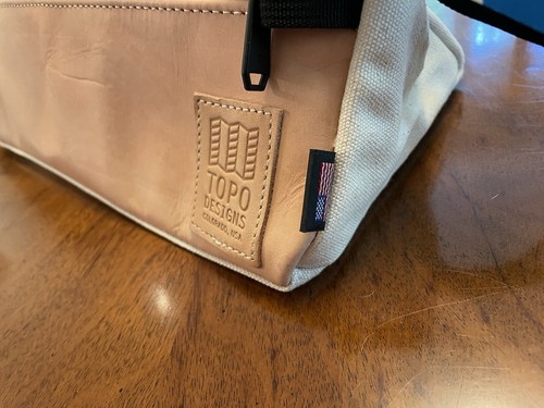 New! Topo Designs Leather & Canvas Dopp Kit. Travel Toiletry Bag. Made In USA! - Picture 8 of 16
