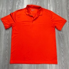 Nike Golf Tour Performance Mens Golf Polo Shirt Orange Dri Fit Short Sleeve L