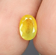 1ct Unheated Yellow  Blue Sapphire Natural Earth Mined Transparent Faceted Oval