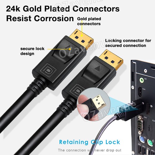 Premium DisplayPort Cable DP 1.4 8K / DP 1.2 4K DP to DP Cable Gold Plated 1m~3m - Picture 5 of 12