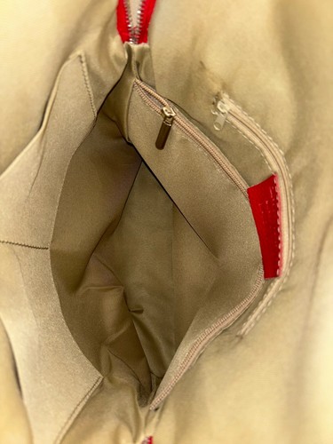 Borse in Pelle Leather Backpack Red Pebbled EUC! - Picture 5 of 6