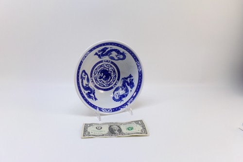 Vintage Asian Porcelain Rice/Soup Bowl with Dragon & Phoenix 8" Diameter - Picture 6 of 10