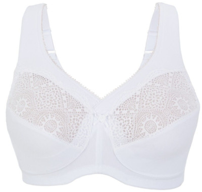 MAGIC LIFTING Bra 46C COMFY~SUPPORT (35% Cotton) WIDE-STRAPS White NEW SEALED