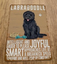Labradoodle Intelligent Eagar to Please Loyal Smart Dog 8x12 Metal Wall Sign