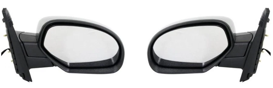 Left & Right Brushed Chrome Heated Power Mirror Set For 2007-2014 Suburban Yukon - Image 3 of 4